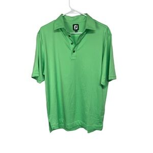 Footjoy Golf Polo Bright Green Diamond Textured Small